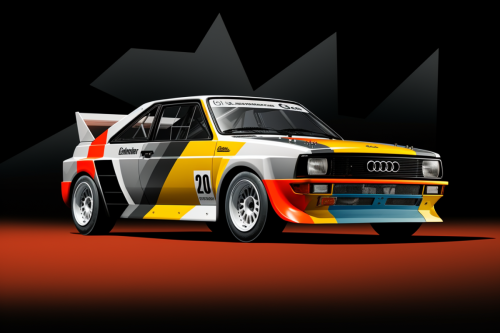 2023-10-05-082640_5f575523-6d24-4b72-aeba-fb734f7fe8f3_bauhaus_style_image_of_an_audi_quattro_rally_car
